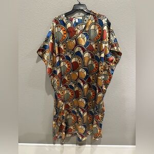 Winlar satin feel house dress kaftan maxi dress one size EUC